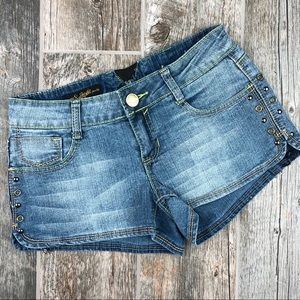 Southpole 3 Shorts Denim Stretch Rivets Low Rise